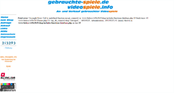 Desktop Screenshot of gebrauchte-spiele.de